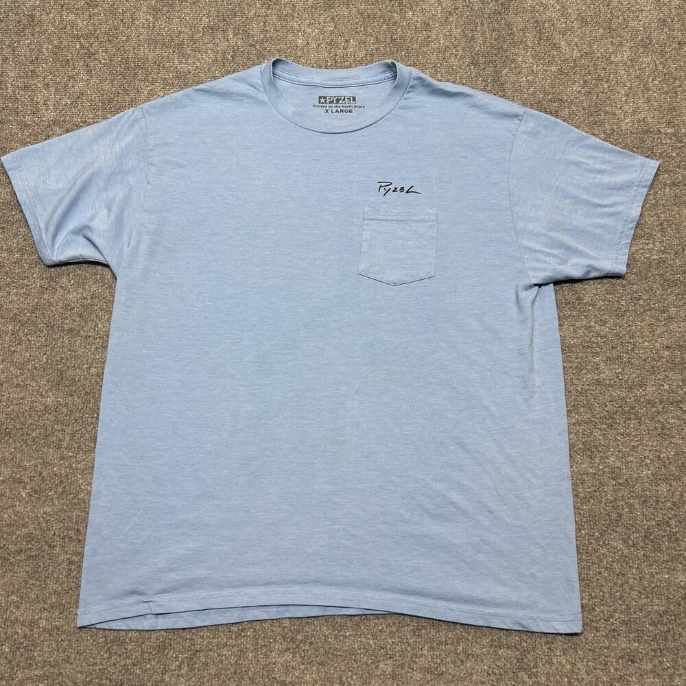 Pyzel Shirt Mens XL Blue Surfboards Built By Surfers Pocket Graphic Tee